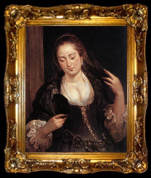framed  RUBENS, Pieter Pauwel Woman with a Mirror, ta009-2